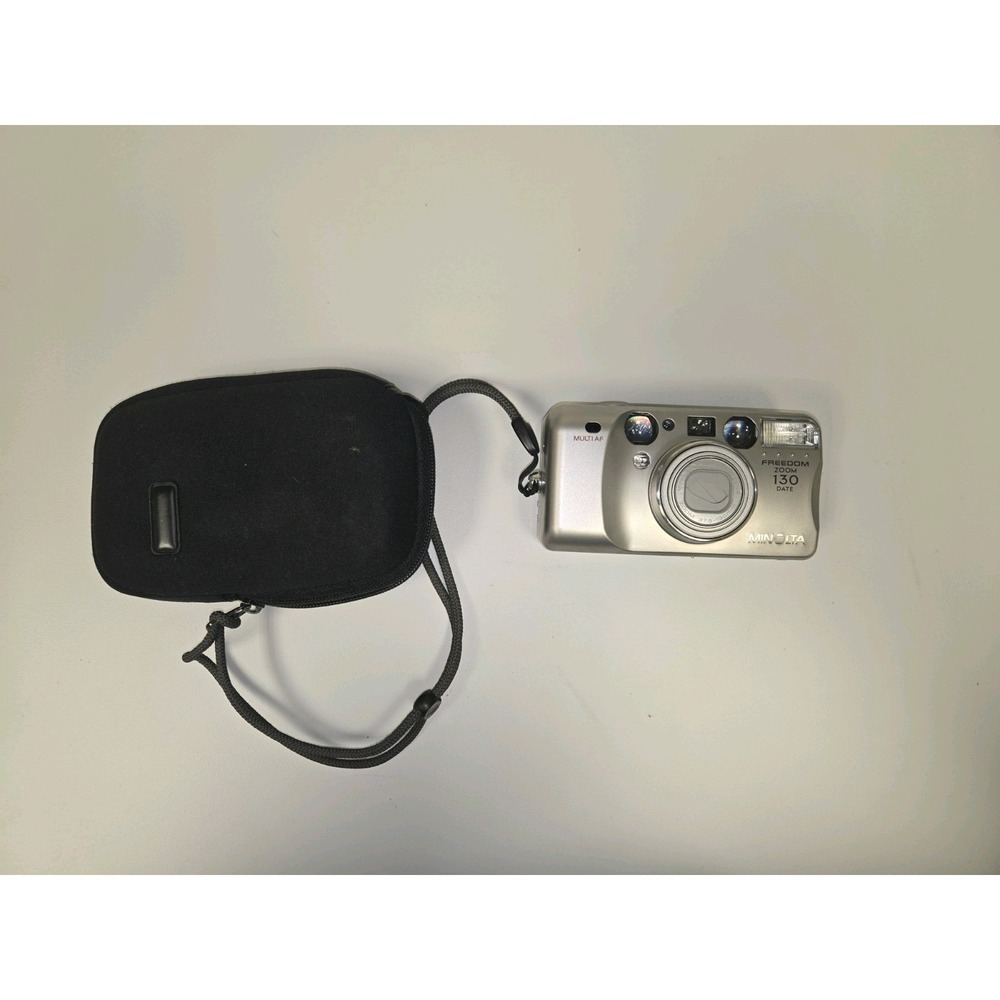 Minolta Freedom Zoom 130 Date 35mm Camera With Case/Battery Partial Display  DM